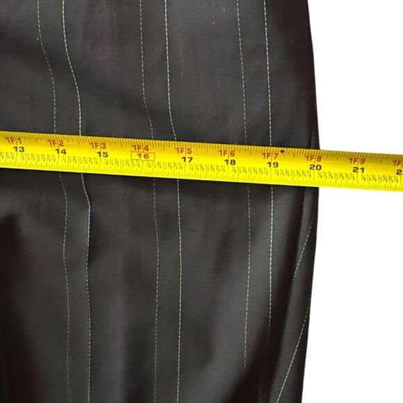 Anne Klein Black Pantsuit With Green & purple Pinstripes Size 6 - Picture 12 of 17